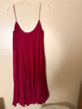 Magenta Slip Dress with Thin Straps